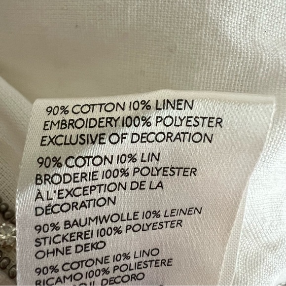 NWT Antthropologie Pilcro Nayeli White Beaded Cotton Linen Buttondown, size M - Picture 14 of 16